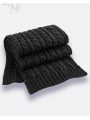 Women`s Scarf Cable Knit Black
