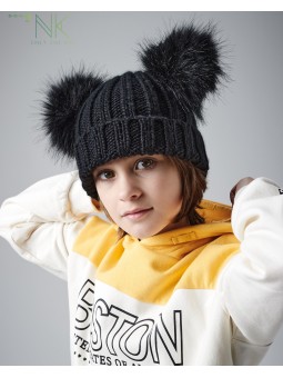 Детская шапка PomPom Black
