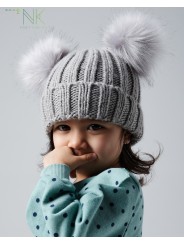 Bērnu cepure PomPom Gray