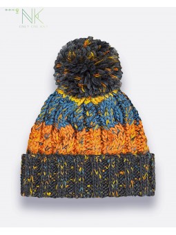 Детская шапка Pom Orange/Blue