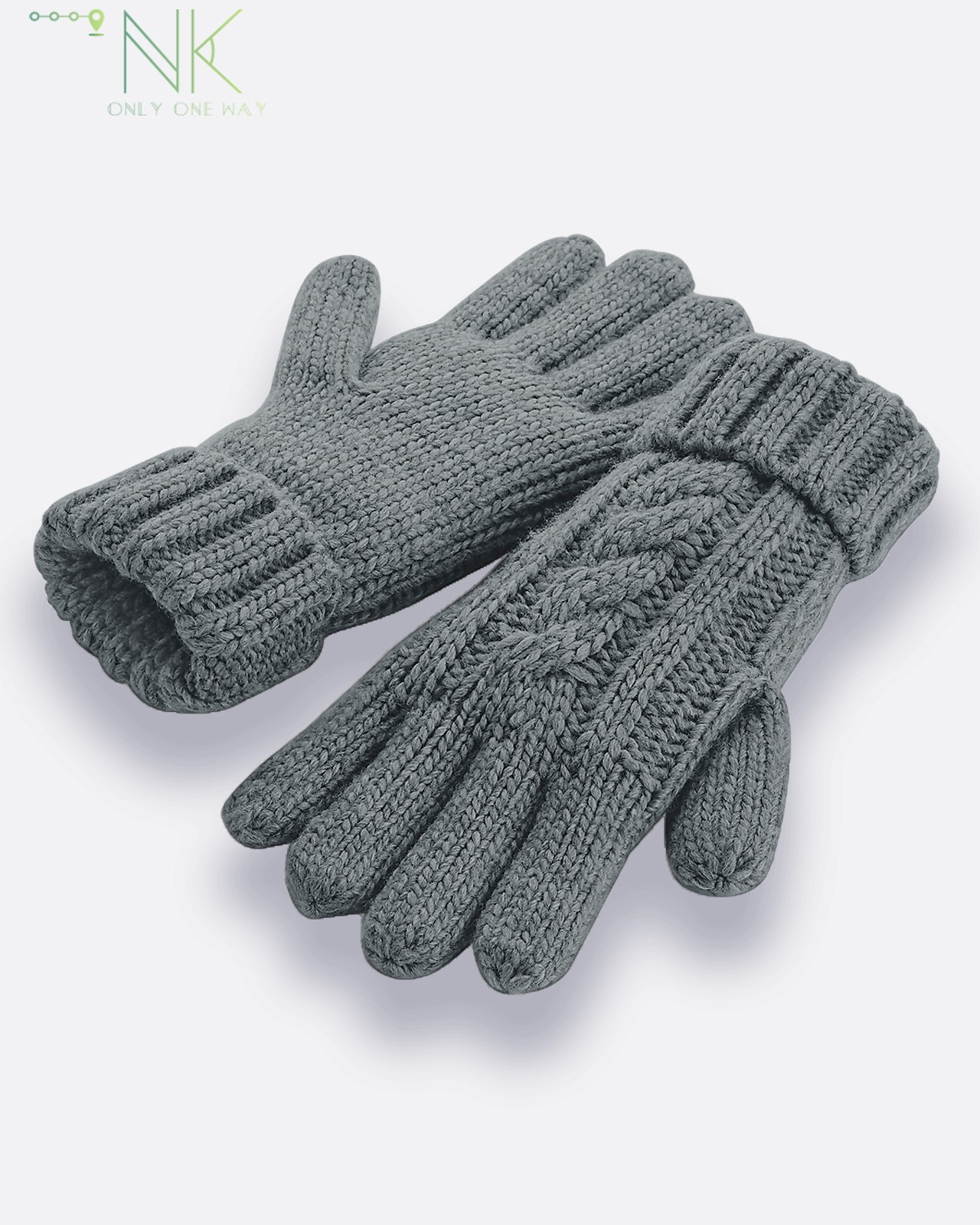 Women`s Cable Knit Gloves Gray